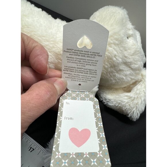 Baby Ganz White Soft Bunny Pellet Bottom Weighted 10" - Picture 8 of 9